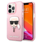 Karl Lagerfeld KLHCP13XKHTUGLP iPhone 13Pro Max 6,7" różowy/pink hardcase Glitter Karl`s Head